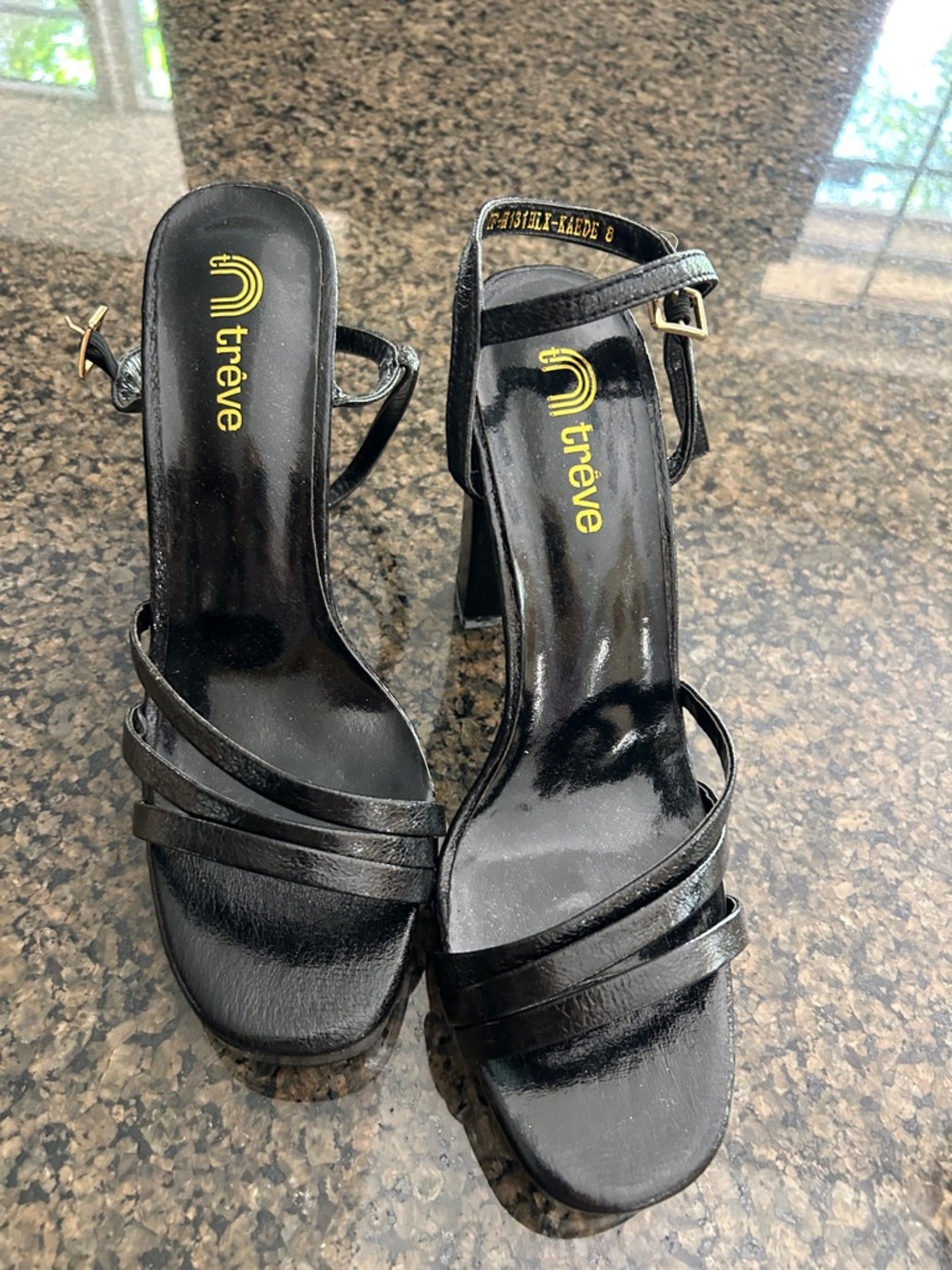 Black Strappy High Heel Sandals